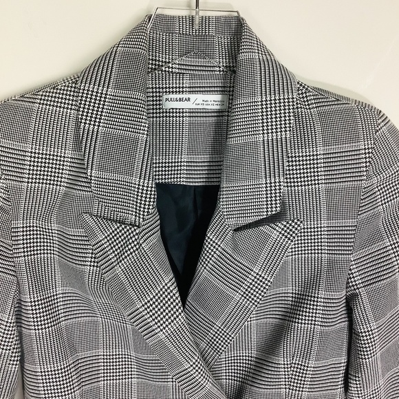 Pull‎ & Bear Double Breasted Houndstooth Blazer Jacket - Picture 6 of 12